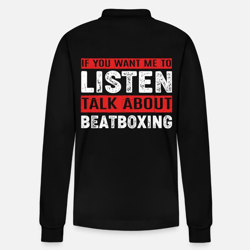 Beatbox - Stanley/Stella Unisex Bio-Langarm-Poloshirt Prepster - Schwarz