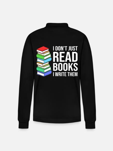 Poetry Poem Author - Stanley/Stella Organic Unisex Long-Sleeved Polo Shirt Prepster - black