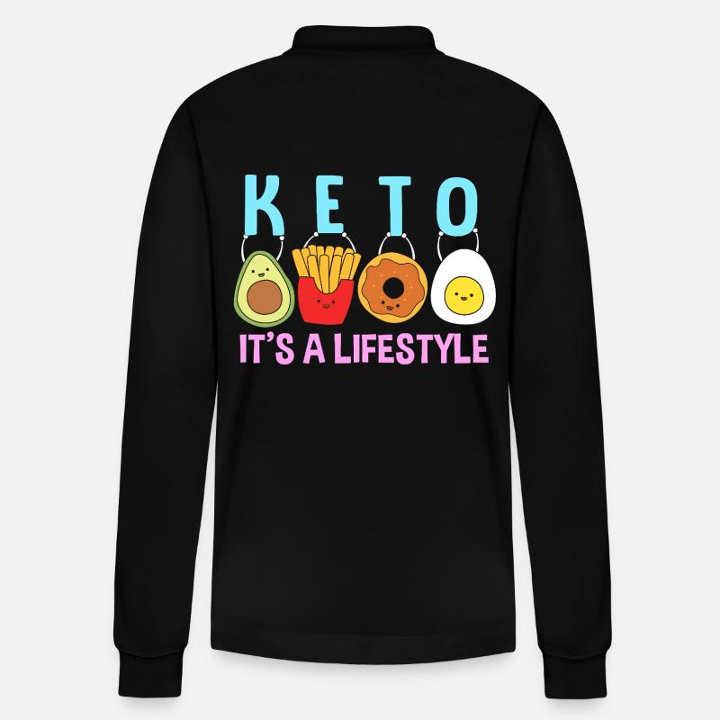 Keto Diät - Stanley/Stella Unisex Bio-Langarm-Poloshirt Prepster - Schwarz