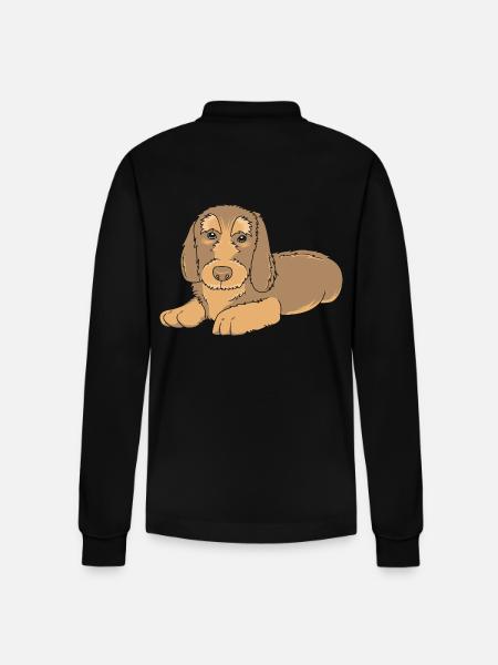 Dachshund wire-haired dachshund - Stanley/Stella Organic Unisex Long-Sleeved Polo Shirt Prepster - black