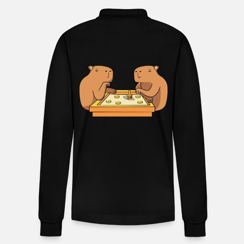 Hanoukka Hanoukka Hanoukka - Polo à manches longues bio PREPSTER Stanley/Stella Unisexe - noir