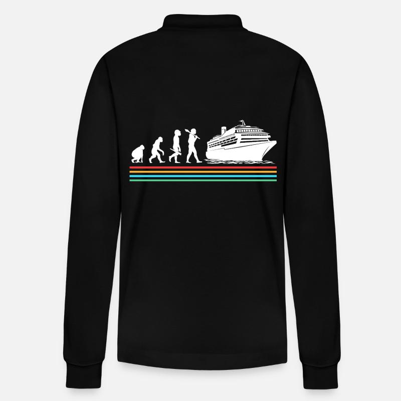 Cruise Cruise Ship Evolution - Stanley/Stella Organic Unisex Long-Sleeved Polo Shirt Prepster - black