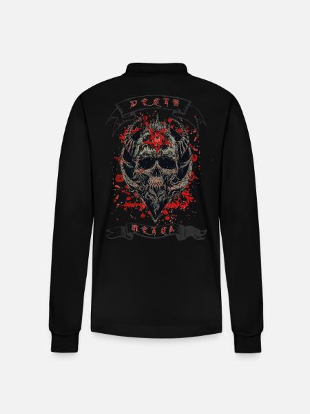 Death Metal Heavy Rock Music - Stanley/Stella Organic Unisex Long-Sleeved Polo Shirt Prepster - black