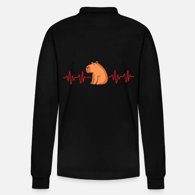 Capibara Capybara - Stanley/Stella Unisex Bio-Langarm-Poloshirt Prepster - Schwarz
