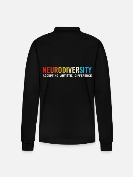 Neurodiversity Autism Brain ADHD Asperger - Stanley/Stella Organic Unisex Long-Sleeved Polo Shirt Prepster - black