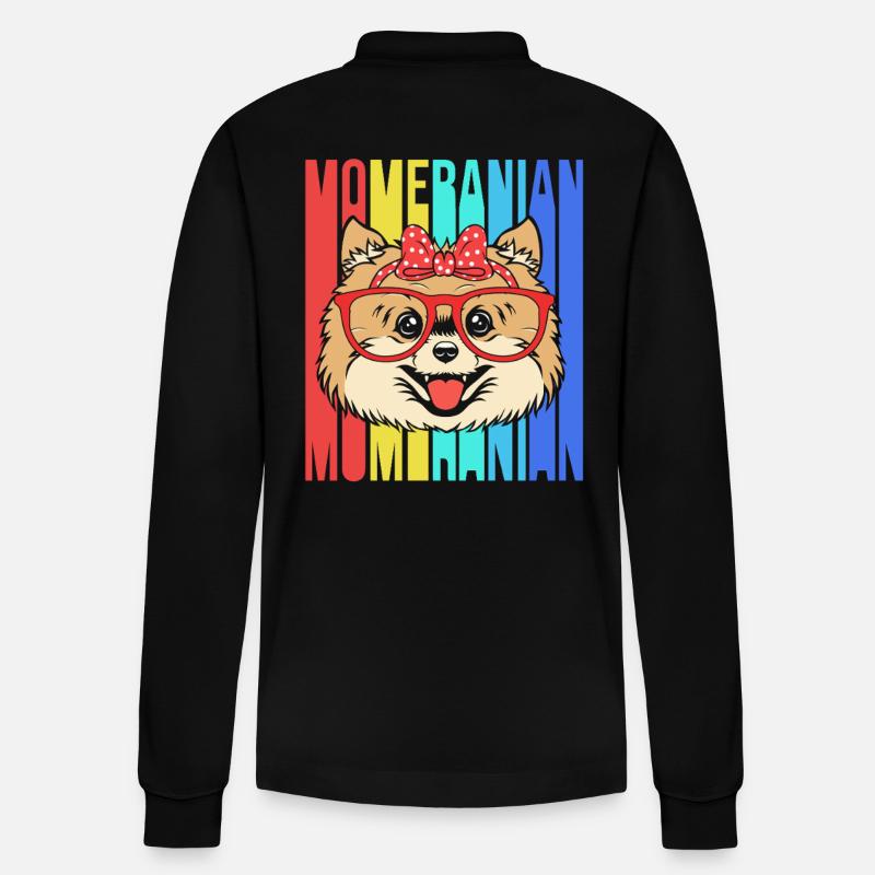 Zwergspitz Pomeranian Mama - Stanley/Stella Unisex Bio-Langarm-Poloshirt Prepster - Schwarz