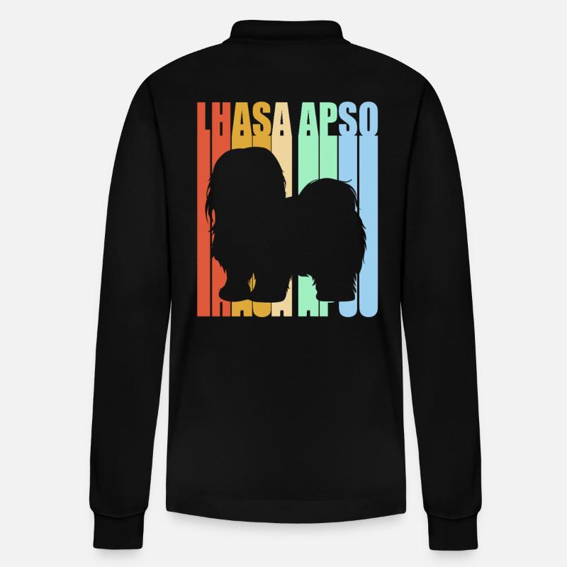 Lhasa Apso - Stanley/Stella Unisex Bio-Langarm-Poloshirt Prepster - Schwarz