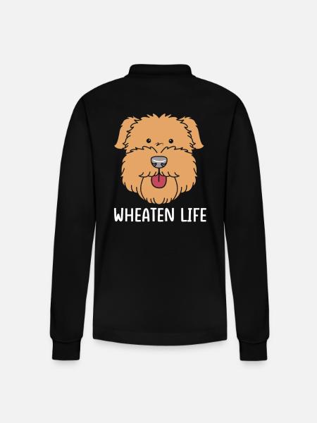 Wheaten Terrier - Stanley/Stella Organic Unisex Long-Sleeved Polo Shirt Prepster - black