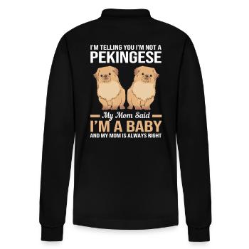 Pekinese Peningese - Stanley/Stella Unisex Bio-Langarm-Poloshirt Prepster - Schwarz - Hinten - Anna (173cm)