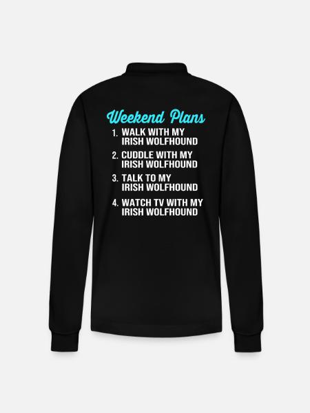 Irish wolfhound - Stanley/Stella Organic Unisex Long-Sleeved Polo Shirt Prepster - black
