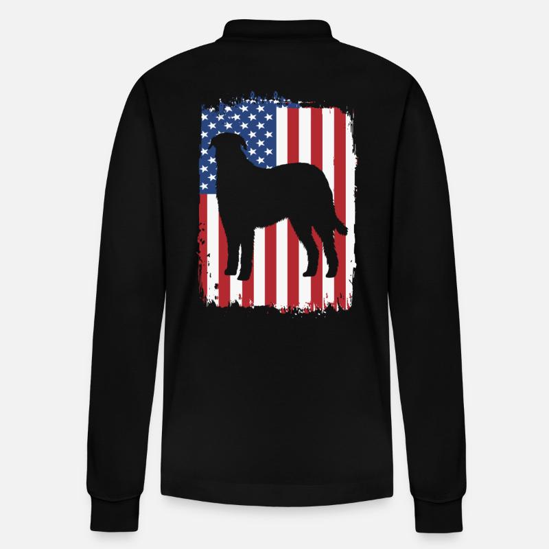 Irischer Wolfshund - Stanley/Stella Unisex Bio-Langarm-Poloshirt Prepster - Schwarz