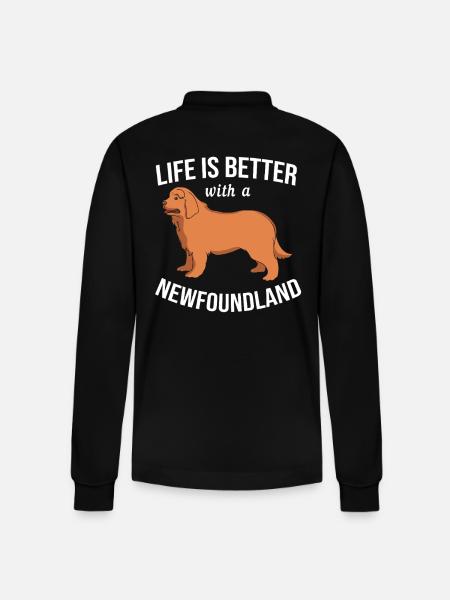 Newfoundland - Stanley/Stella Organic Unisex Long-Sleeved Polo Shirt Prepster - black