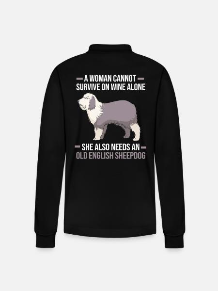 English Shepherd - Stanley/Stella Organic Unisex Long-Sleeved Polo Shirt Prepster - black