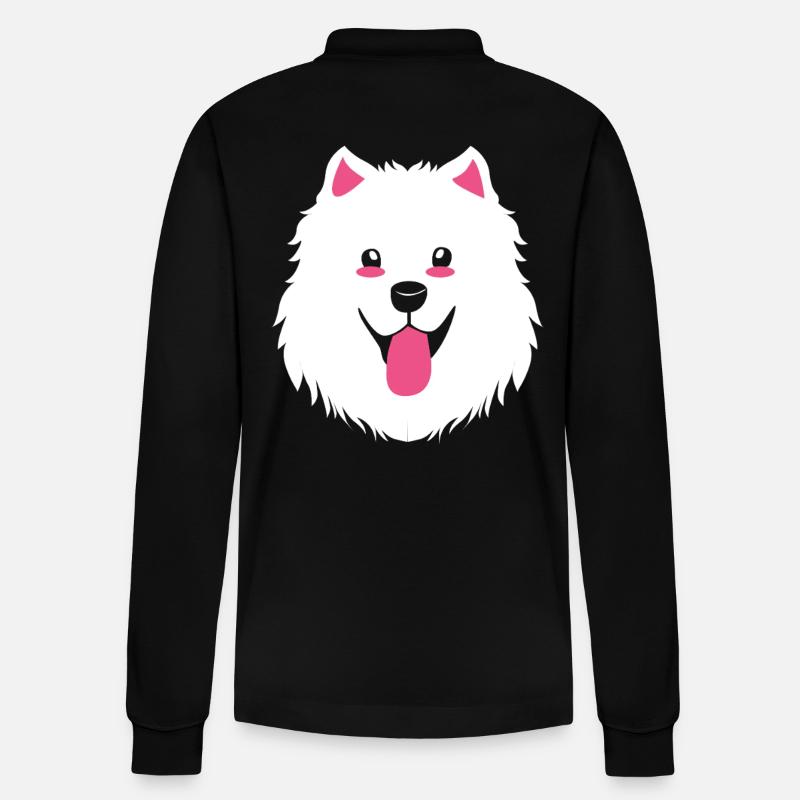 Samojede Hund Samoyed - Stanley/Stella Unisex Bio-Langarm-Poloshirt Prepster - Schwarz