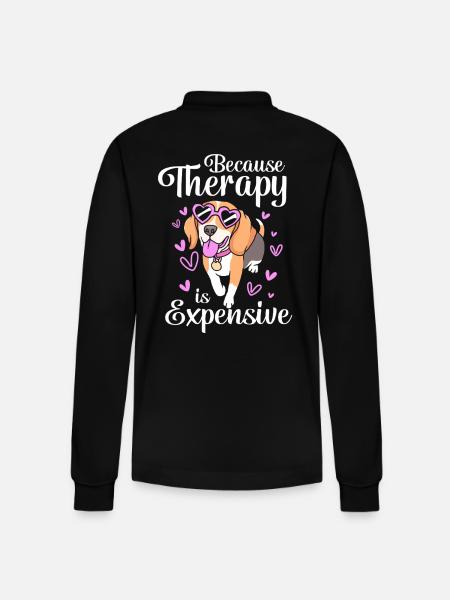 Therapy dog - Stanley/Stella Organic Unisex Long-Sleeved Polo Shirt Prepster - black