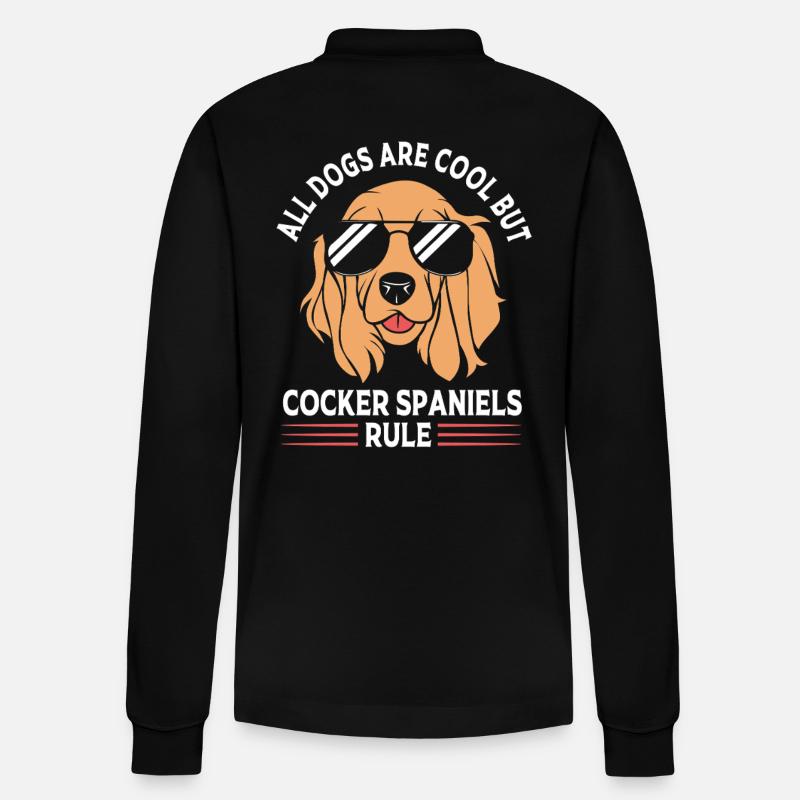 Cocker Spaniel Vater - Stanley/Stella Unisex Bio-Langarm-Poloshirt Prepster - Schwarz