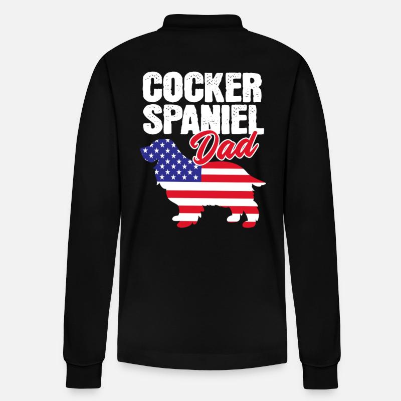 Cocker Spaniel Vater - Stanley/Stella Unisex Bio-Langarm-Poloshirt Prepster - Schwarz