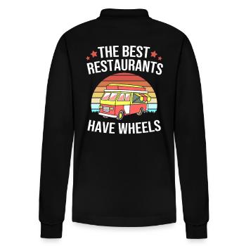 Imbiss Food Truck - Stanley/Stella Unisex Bio-Langarm-Poloshirt Prepster - Schwarz - Hinten - Anna (173cm)