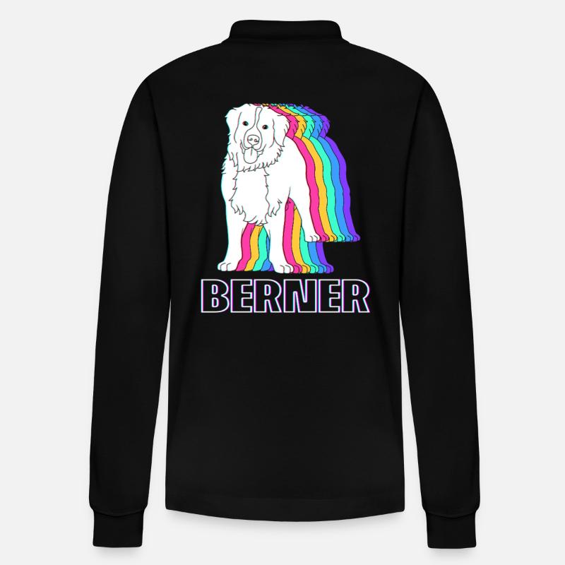 Berner Sennenhund - Stanley/Stella Unisex Bio-Langarm-Poloshirt Prepster - Schwarz