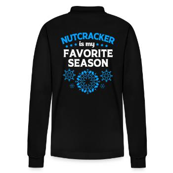 Christmas Nutcracker - Stanley/Stella Organic Unisex Long-Sleeved Polo Shirt Prepster - black - Back - Anna (173cm)