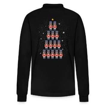 Nutcracker Christmas - Stanley/Stella Organic Unisex Long-Sleeved Polo Shirt Prepster - black - Back - Anna (173cm)