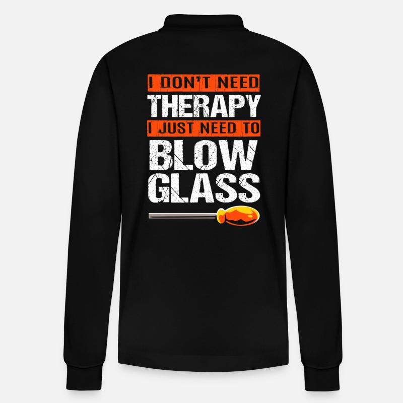 Glas Glasbläser - Stanley/Stella Unisex Bio-Langarm-Poloshirt Prepster - Schwarz