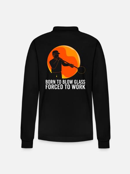 Glassblowing Glass - Stanley/Stella Organic Unisex Long-Sleeved Polo Shirt Prepster - black