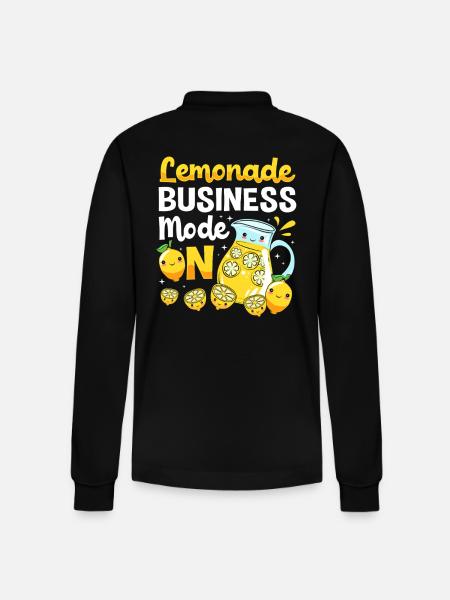 Lemonade, lemonade stand, lemonade - Stanley/Stella Organic Unisex Long-Sleeved Polo Shirt Prepster - black