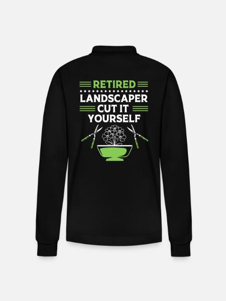 Landscaper Gardener Garden Gardener - Stanley/Stella Organic Unisex Long-Sleeved Polo Shirt Prepster - black