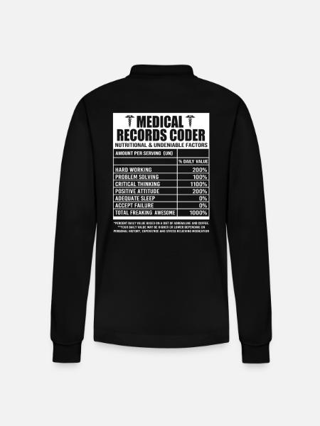 Medical Programmer Medical Coder - Stanley/Stella Organic Unisex Long-Sleeved Polo Shirt Prepster - black