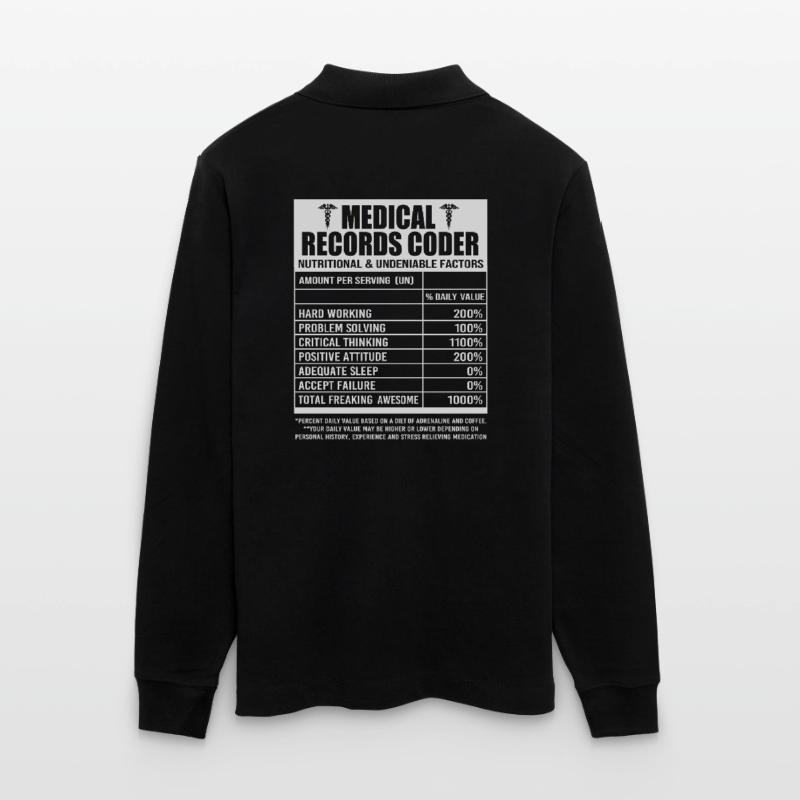 Medizin Programmierer Medizinischer Coder Stanley/Stella Unisex Bio-Langarm-Poloshirt Prepster