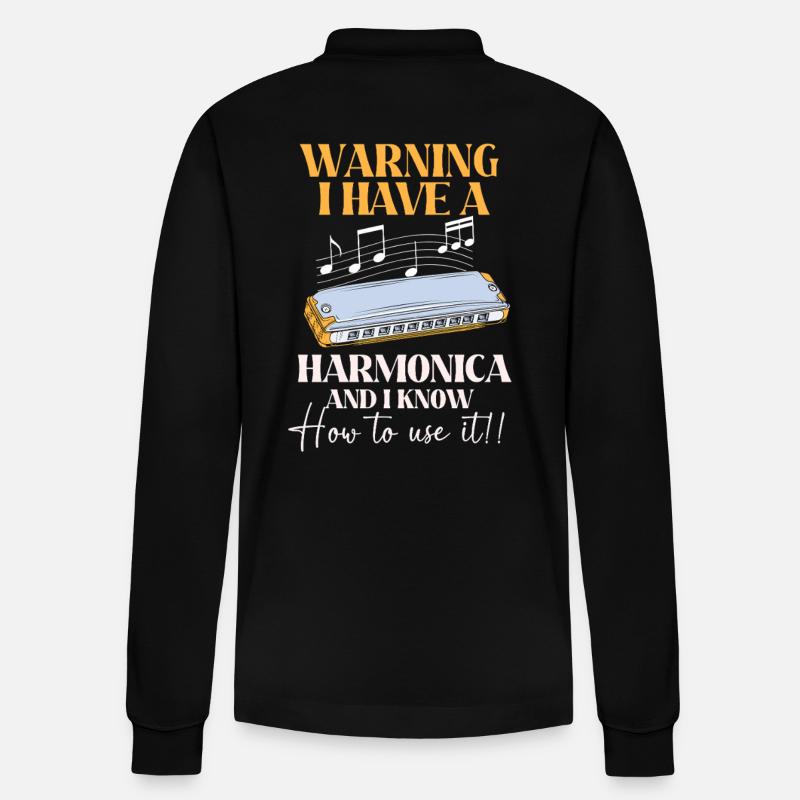 Harmonica - Polo à manches longues bio PREPSTER Stanley/Stella Unisexe - noir