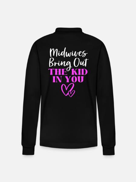 Midwife - Stanley/Stella Organic Unisex Long-Sleeved Polo Shirt Prepster - black