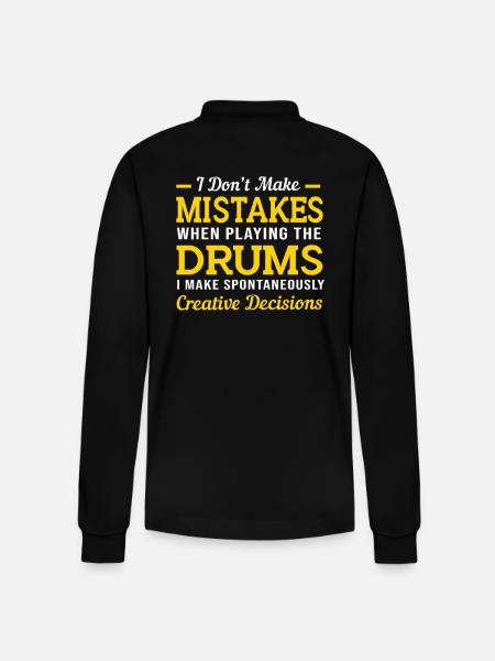 Drums Drummers Drumsticks - Stanley/Stella Organic Unisex Long-Sleeved Polo Shirt Prepster - black