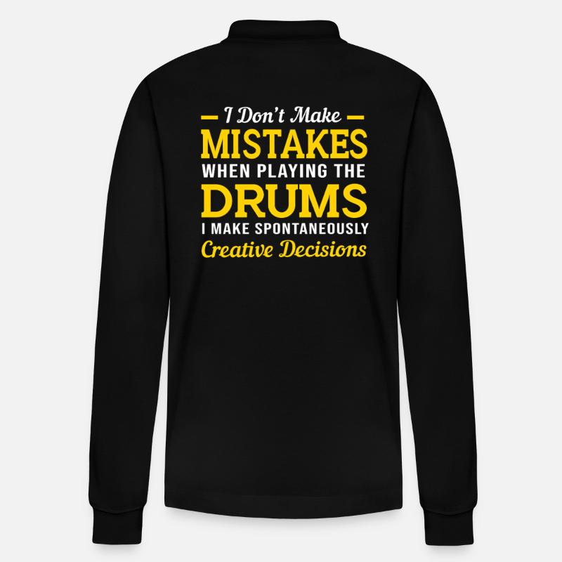 Schlagzeug Schlagzeuger Drumsticks - Stanley/Stella Unisex Bio-Langarm-Poloshirt Prepster - Schwarz