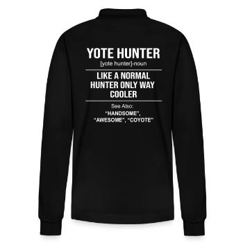 Chasse au chasseur de coyote - Polo à manches longues bio PREPSTER Stanley/Stella Unisexe - noir - Dos - Anna (173cm)