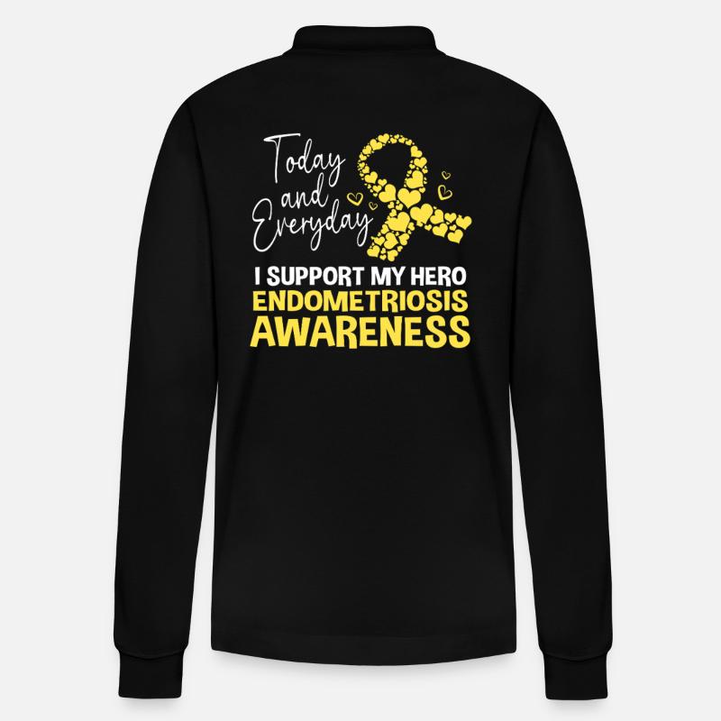 Endometriose Endo - Stanley/Stella Unisex Bio-Langarm-Poloshirt Prepster - Schwarz