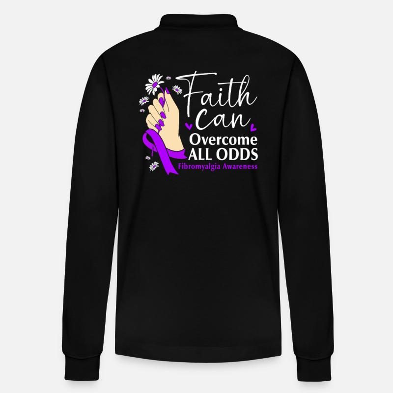 Fibro Fibromyalgie - Stanley/Stella Unisex Bio-Langarm-Poloshirt Prepster - Schwarz
