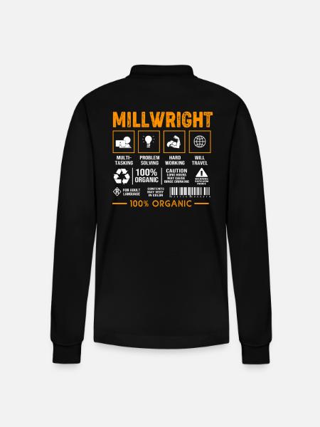 Locksmith Mechanic Mechanical Engineering CNC - Stanley/Stella Organic Unisex Long-Sleeved Polo Shirt Prepster - black