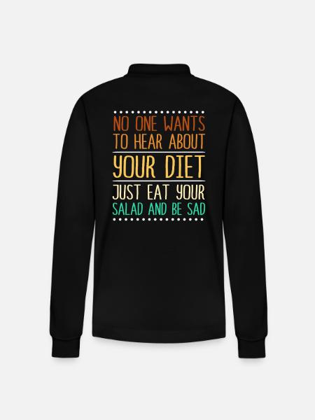 Dietician Diet Salad - Stanley/Stella Organic Unisex Long-Sleeved Polo Shirt Prepster - black