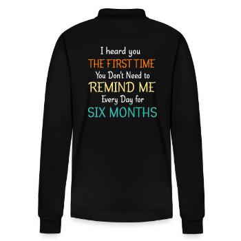 lazy procrastination lazy laziness - Stanley/Stella Organic Unisex Long-Sleeved Polo Shirt Prepster - black - Back - Anna (173cm)