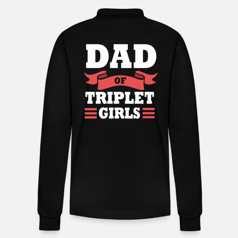 Triplés Papa Papa - Polo à manches longues bio PREPSTER Stanley/Stella Unisexe - noir