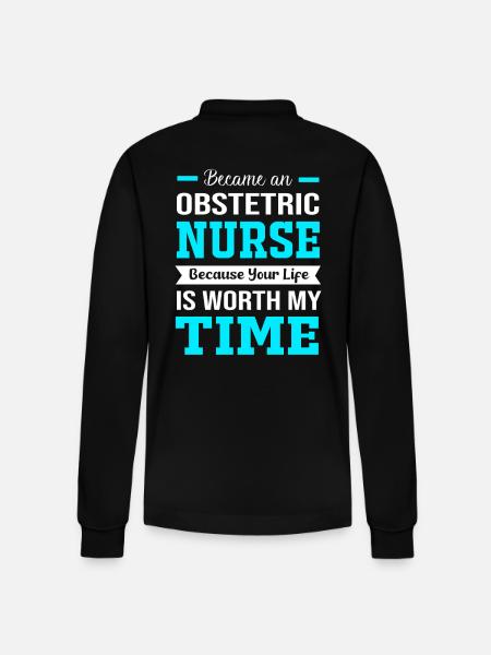 Nurse Pregnancy Hospital - Stanley/Stella Organic Unisex Long-Sleeved Polo Shirt Prepster - black