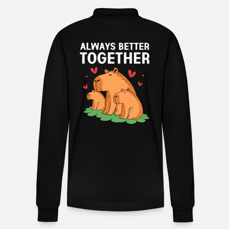 Capybara Capibara - Polo à manches longues bio PREPSTER Stanley/Stella Unisexe - noir