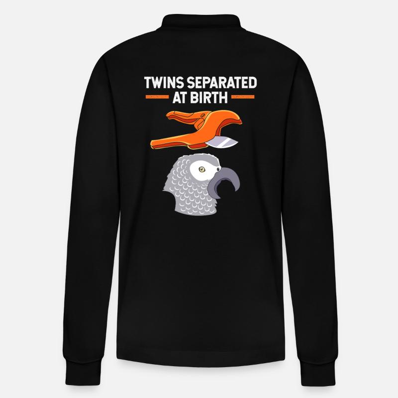 Papagei Grau Graupapagei - Stanley/Stella Unisex Bio-Langarm-Poloshirt Prepster - Schwarz