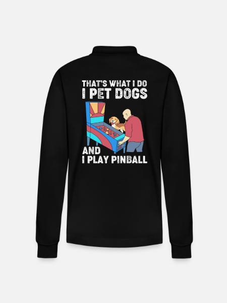 Flipper Pinball - Stanley/Stella Organic Unisex Long-Sleeved Polo Shirt Prepster - black
