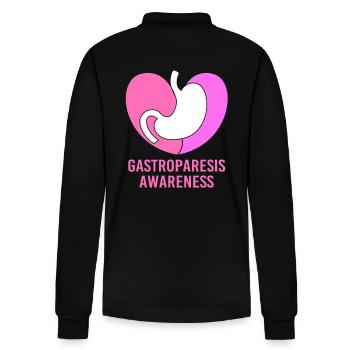 Gastroparesis - Stanley/Stella Organic Unisex Long-Sleeved Polo Shirt Prepster - black - Back - Anna (173cm)