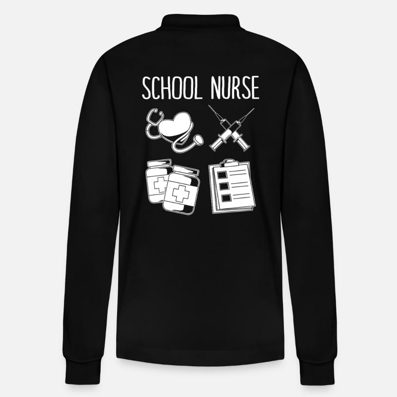Krankenschwester Schule - Stanley/Stella Unisex Bio-Langarm-Poloshirt Prepster - Schwarz