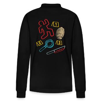 True Crime Krimi - Stanley/Stella Organic Unisex Long-Sleeved Polo Shirt Prepster - black - Back - Anna (173cm)