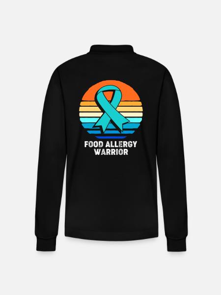 Food Allergy - Stanley/Stella Organic Unisex Long-Sleeved Polo Shirt Prepster - black